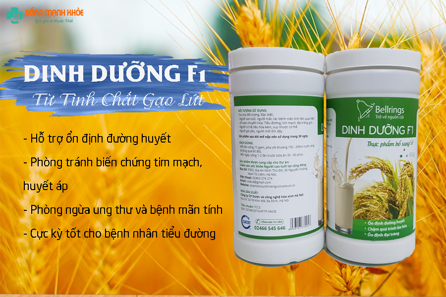 Dinh dưỡng F1 từ tinh chất gạo lứt cho người tiểu đường